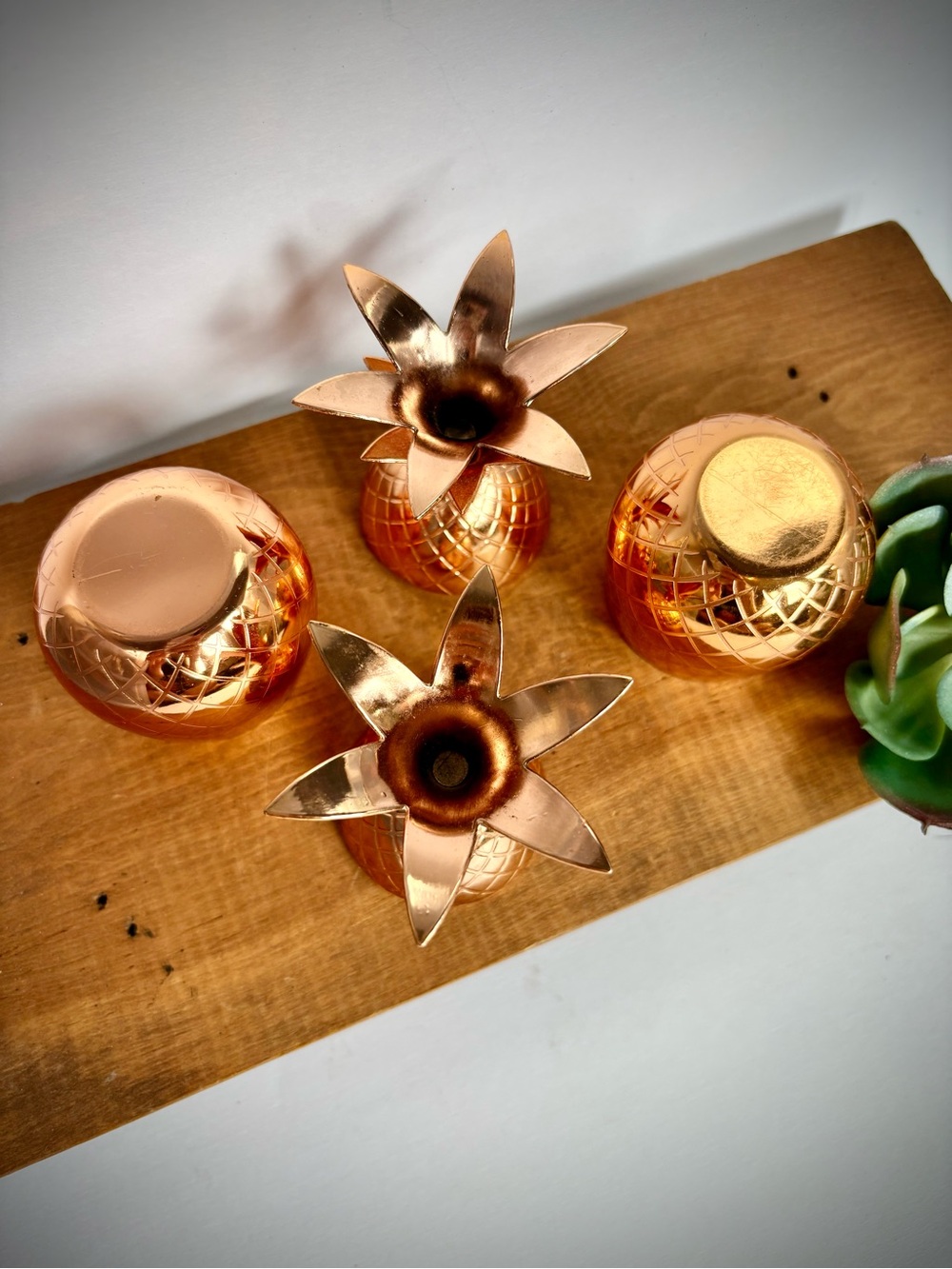 Metallic Copper Pineapple 2 oz. Shot Glasses or Decor- Home Accent Barware - Picture 3 of 3